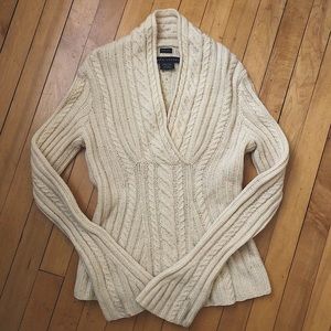 Vintage Ralph Lauren wool cashmere blend hand knit cable sweater. S.